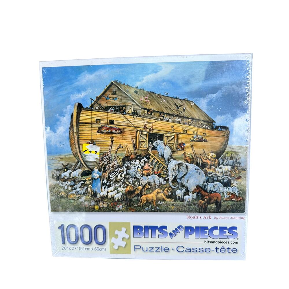 BITS & PIECES NOAH'S ARK - 1000 PIECE PUZZLE - SIZE 20" x 27" NEW & SEALED
